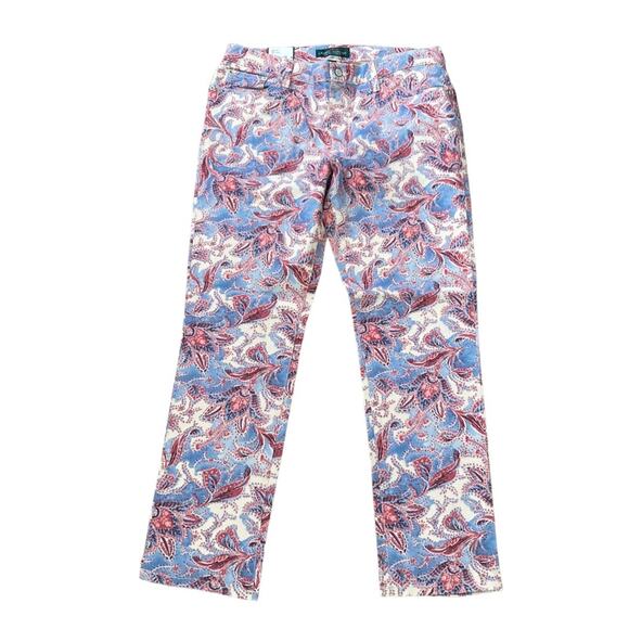 Lauren Ralph Lauren Paisley Modern Straight Ankle Jeans Sise 12 - Picture 9 of 9